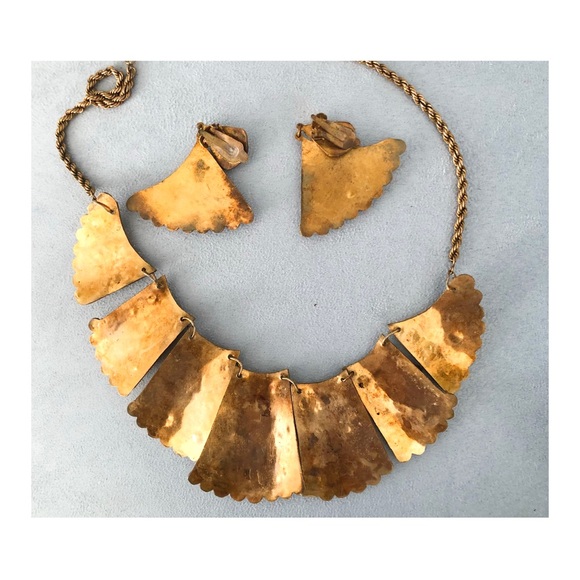 Rare Egyptian Necklace & Earring Set - Picture 3 of 10